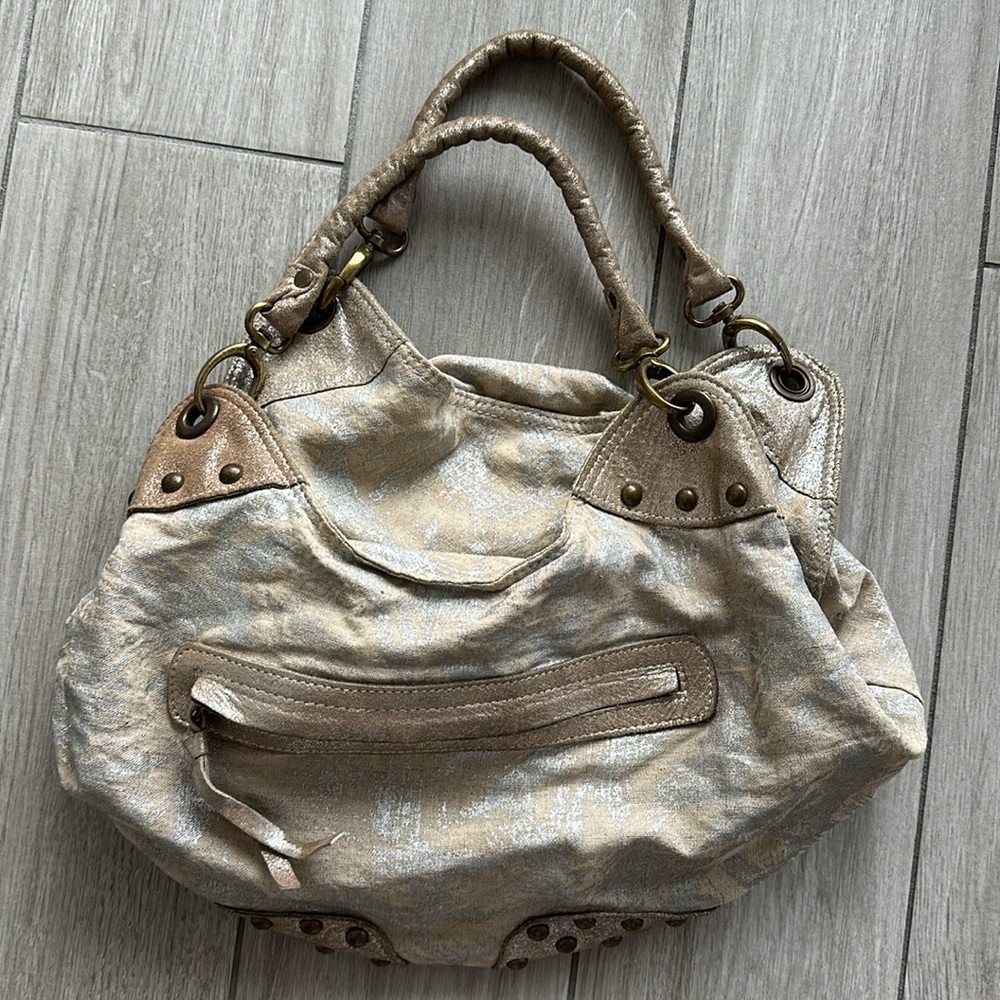 Ipa Nima Farrah Brushed Metallic Hobo Bag